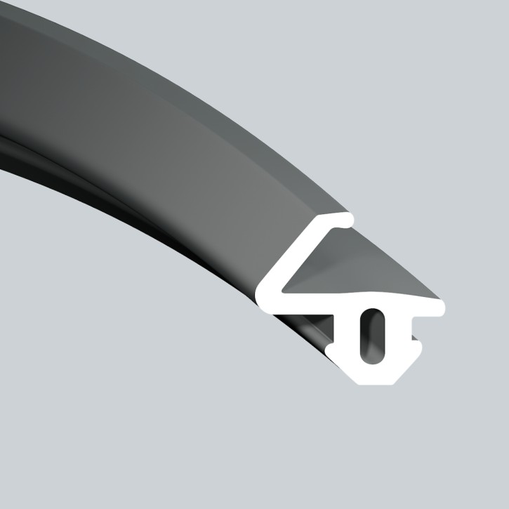 Türdichtung Profil 61 schwarz - mit 6 mm Fußbreite